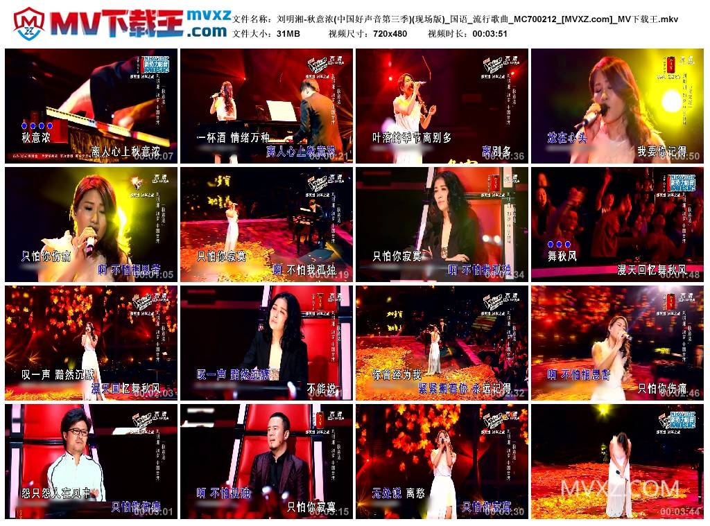 刘明湘-秋意浓(中国好声音第三季)(现场版)_国语_流行歌曲_MC700212